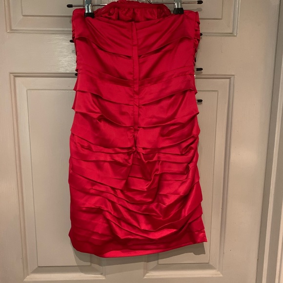 Express Red Strapless Cocktail Dress - Picture 2 of 4